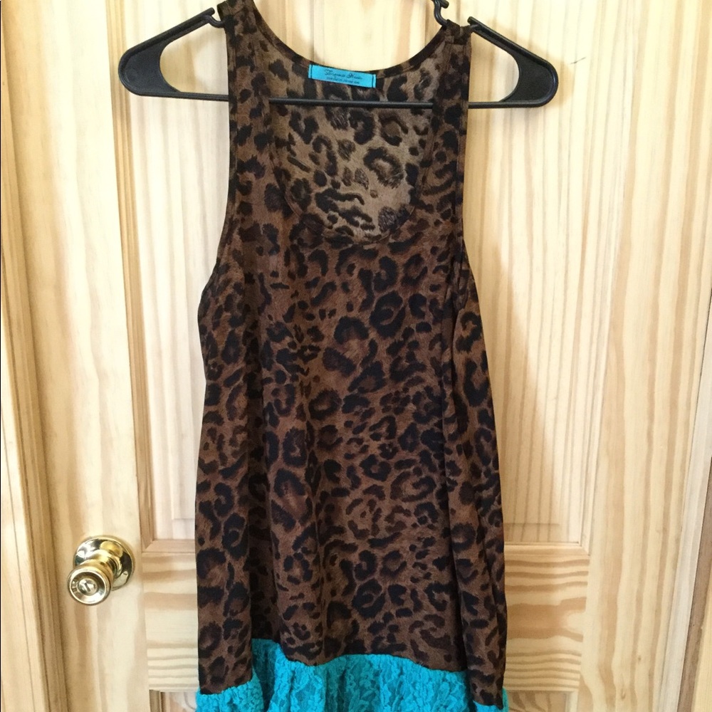 Medium leopard and turquoise lace dresss
